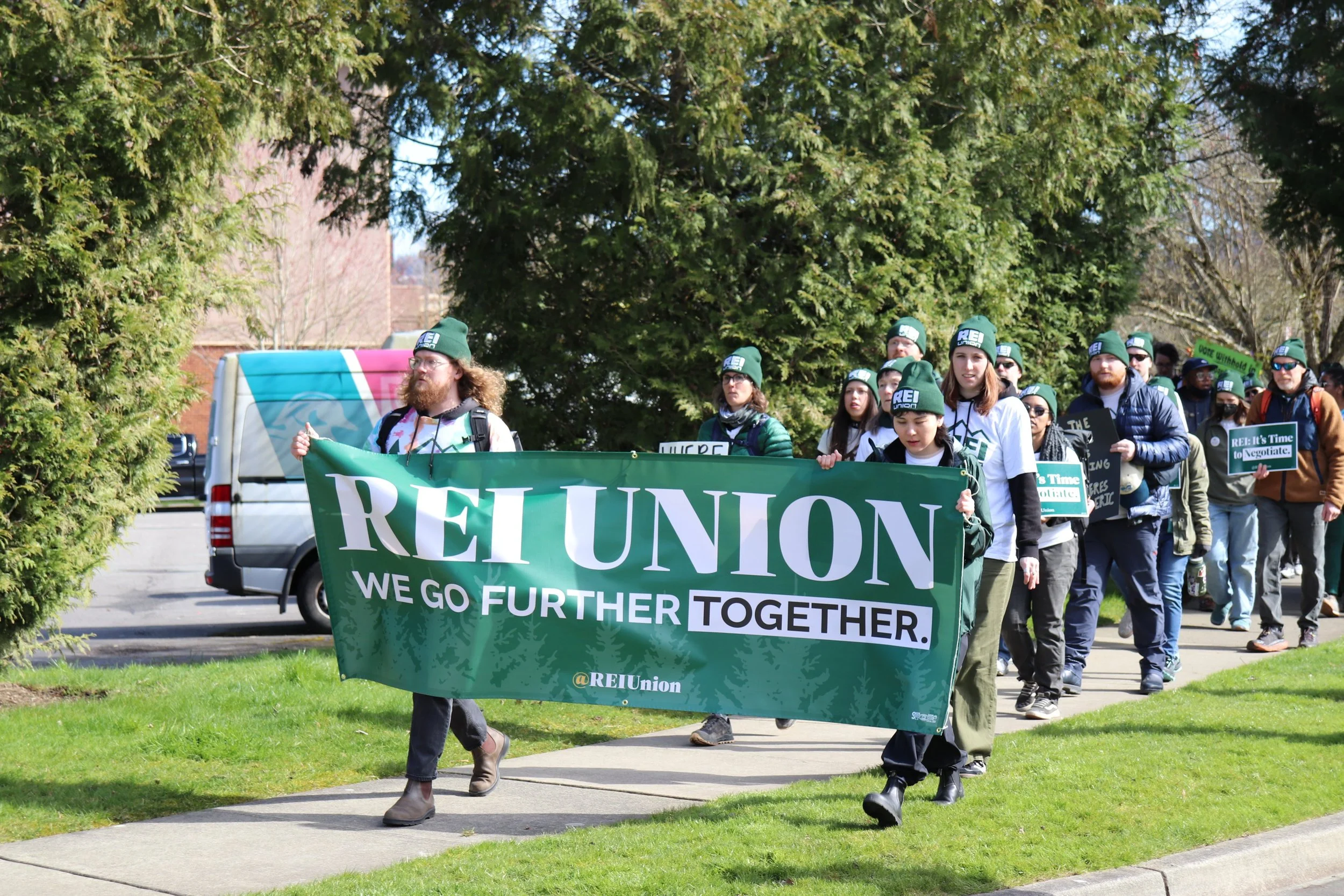 REI Union Workers from Across the US March on Company Headquarters ...